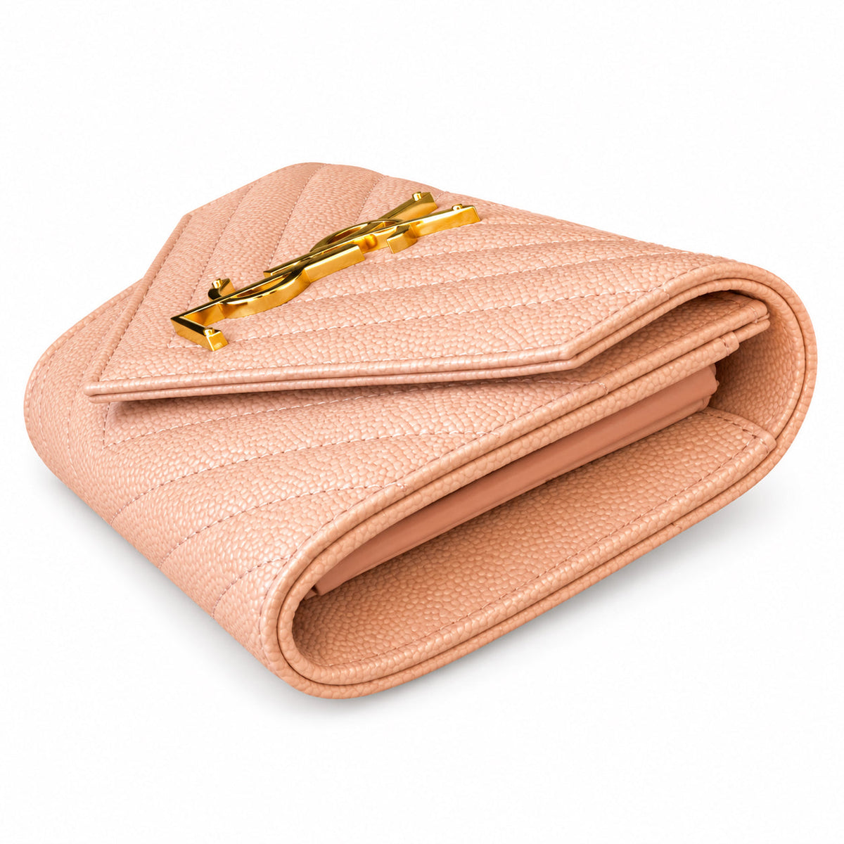 YSL Saint Laurent Monogram Large Flap Wallet Blush Pink