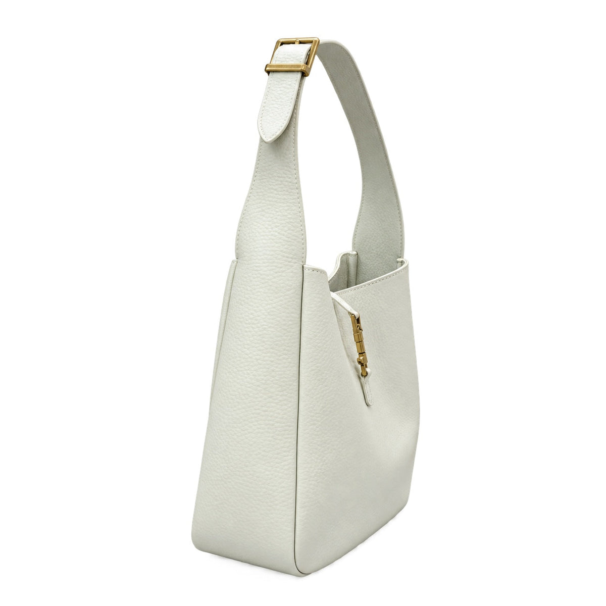 Saint Laurent Le 5 À 7 Leather Hobo Bag – White