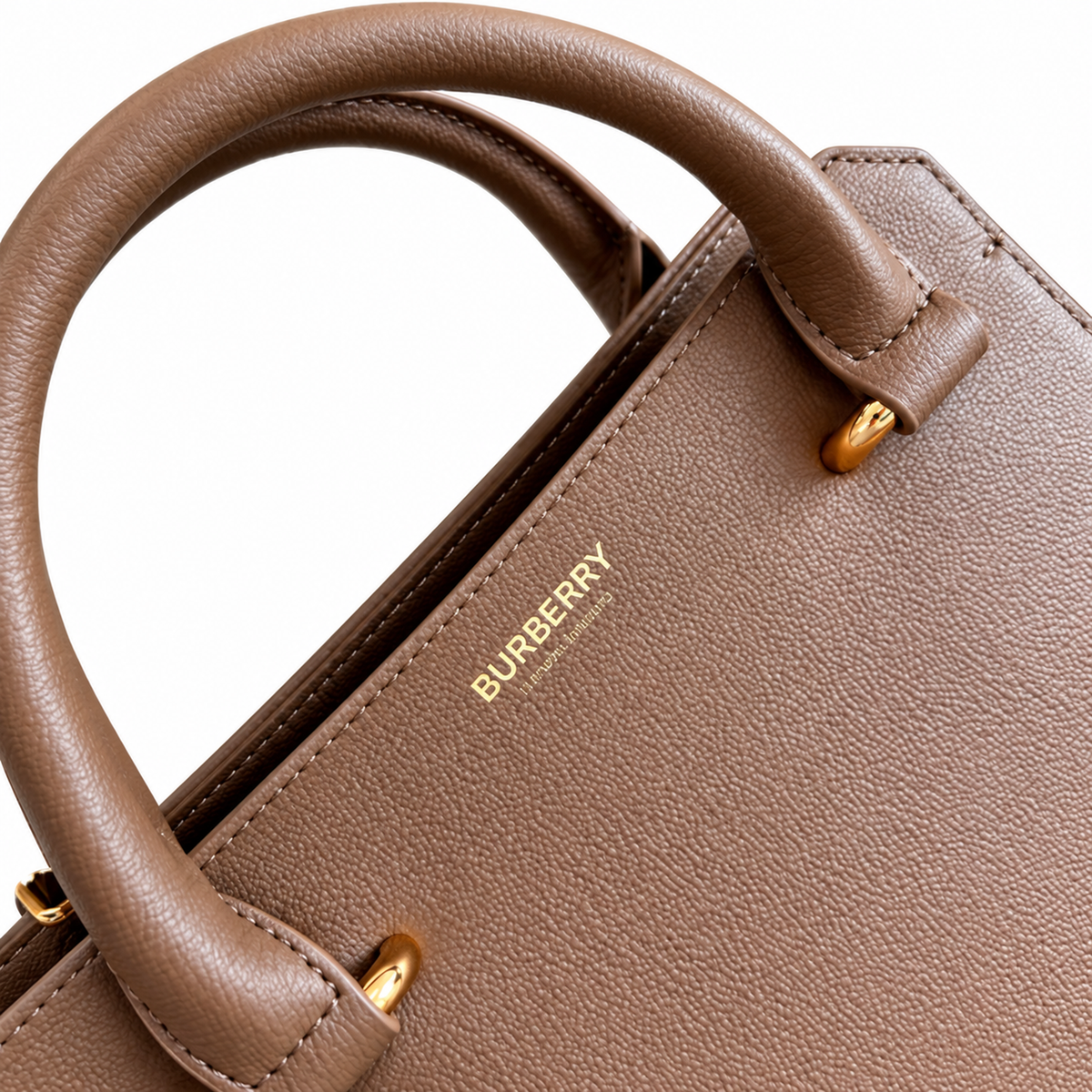 Burberry Tan Check-Panel Top Handle Crossbody