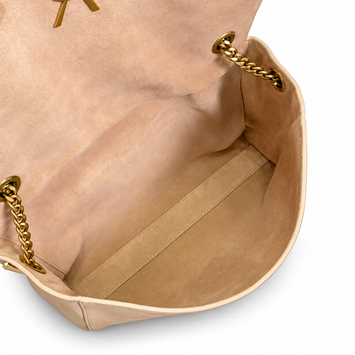Saint Laurent YSL Kate Chain Bag – Sand Suede Gold