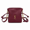 YSL Nolita Mini Quilted Leather Bucket Bag Burgundy