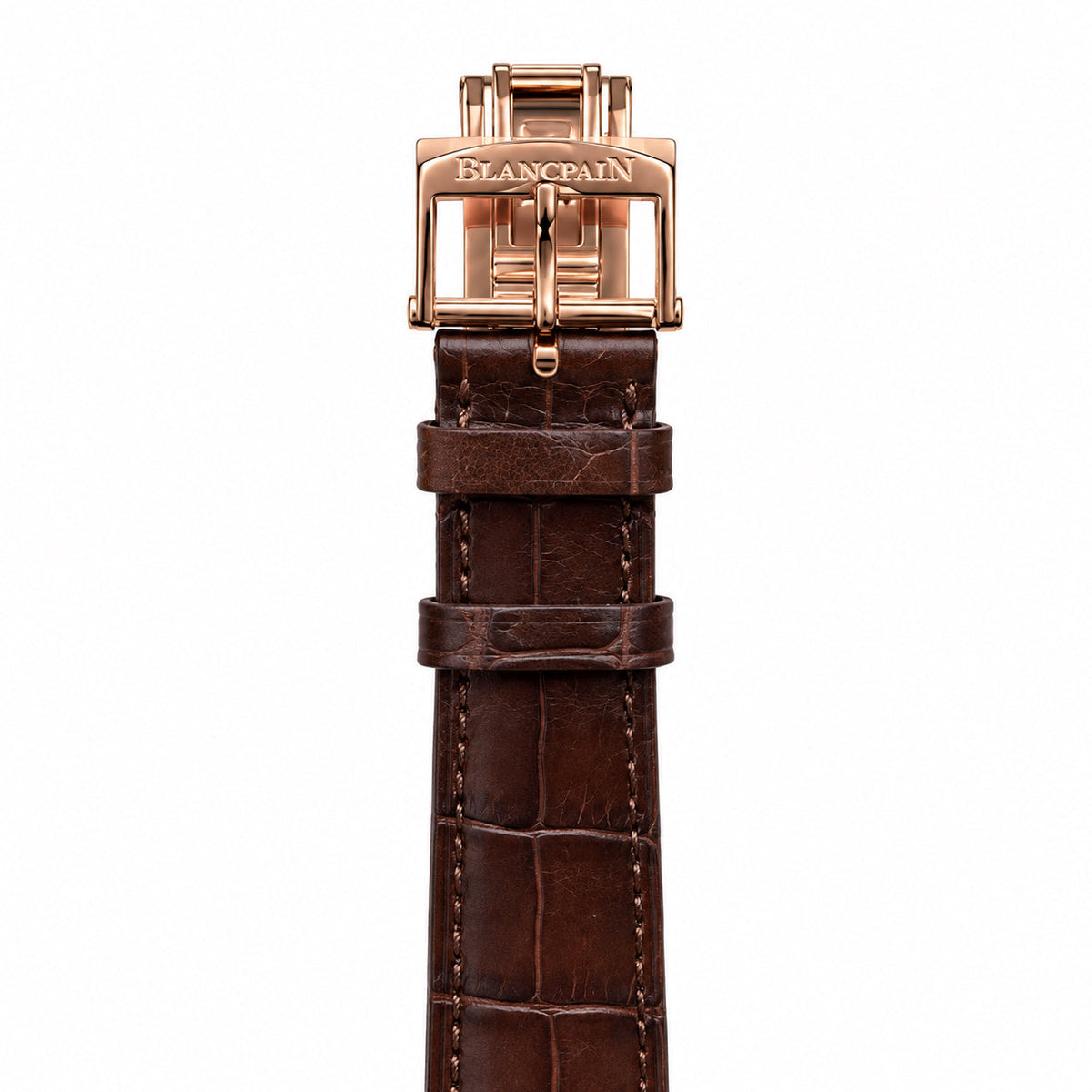Blancpain Villeret Moonphase Full Calendar Rose Gold Brown Alligator Watch