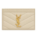 YSL Cassandre Card Holder – Cream Chevron