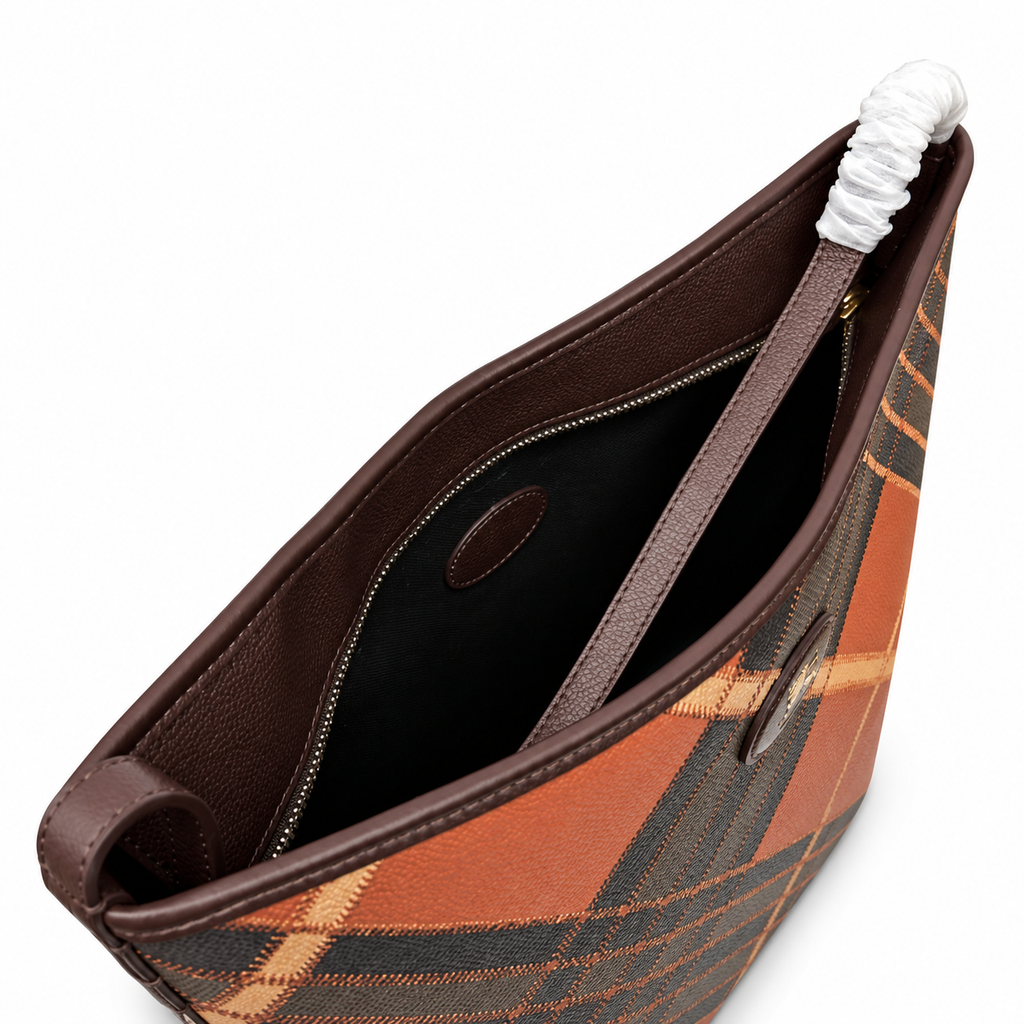 Burberry Amber Check Equestrian Shoulder Tote
