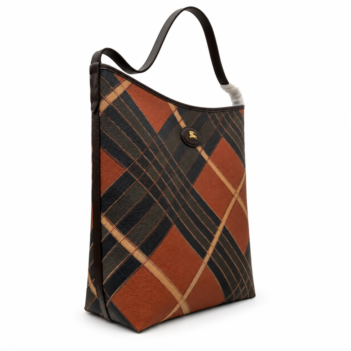 Burberry Amber Check Equestrian Shoulder Tote