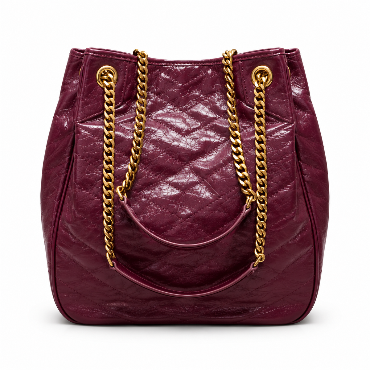 Balenciaga Crush Quilted Tote Bag in Bordeaux