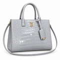 Burberry TB Monogram Pearl Grey Croc-Effect Bag
