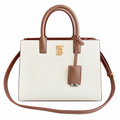 Burberry Ivory TB Monogram Structured Handbag