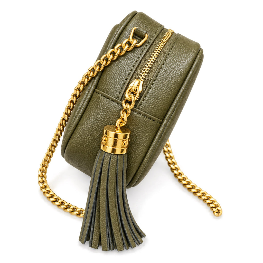 YSL Saint Laurent Lou Camera Bag in Khaki Matelassé Leather