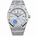 Audemars Piguet Royal Oak Automatic Small Seconds White Petite Tapisserie Dial Stainless Steel Integrated Bracelet