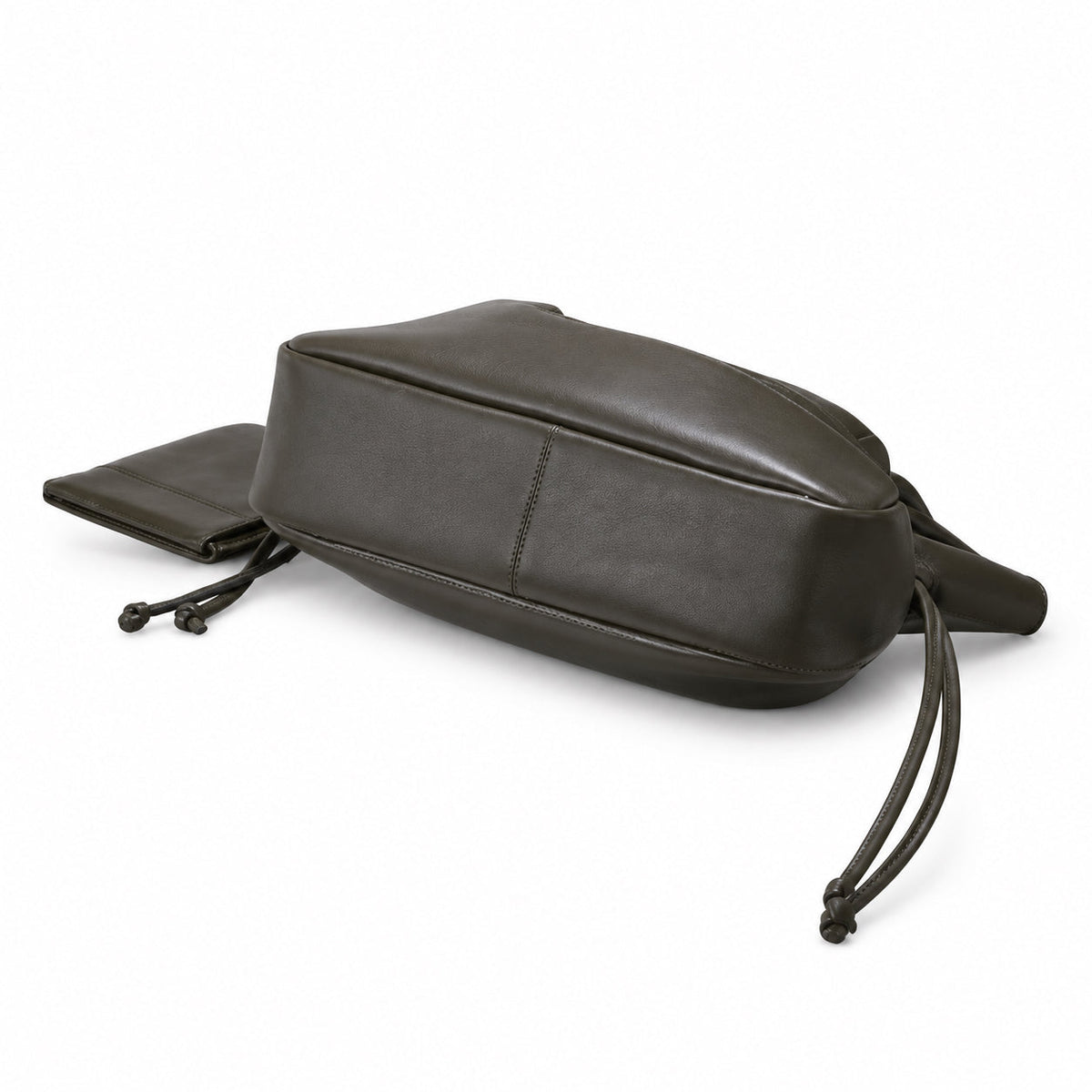 YSL Saint Laurent Bougeoir Drawstring Tote in Khaki Quilted Leather