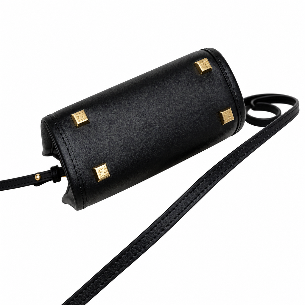 Fendi FF Logo Leather Crossbody Shoulder Bag 17x35x31cm