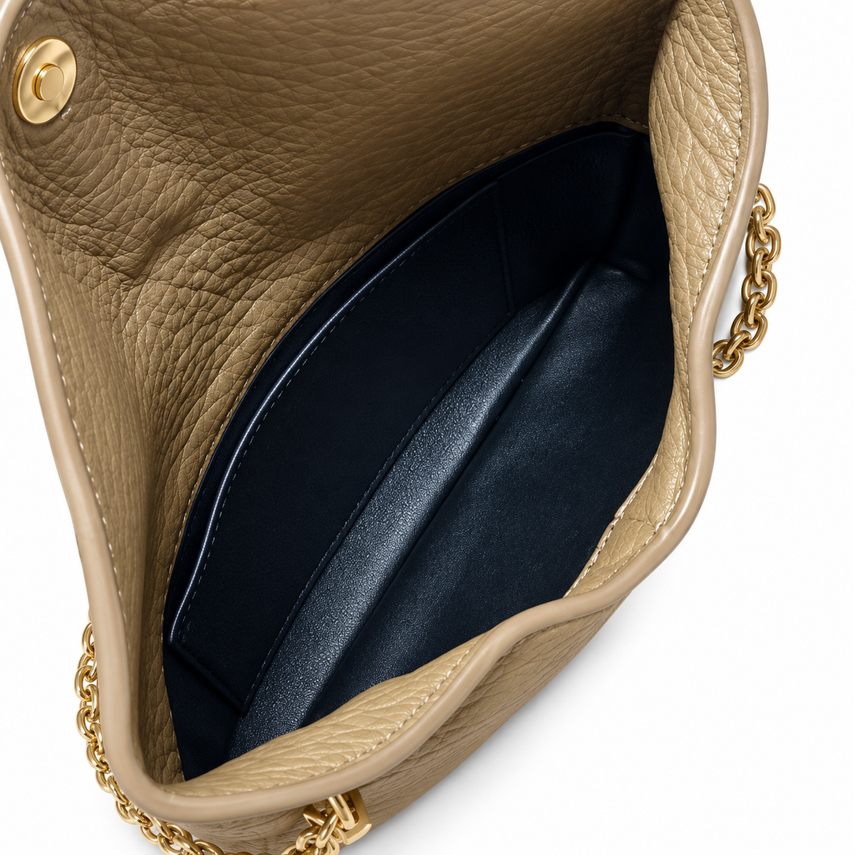YSL Saint Laurent Envelope Chain Wallet Crossbody Taupe