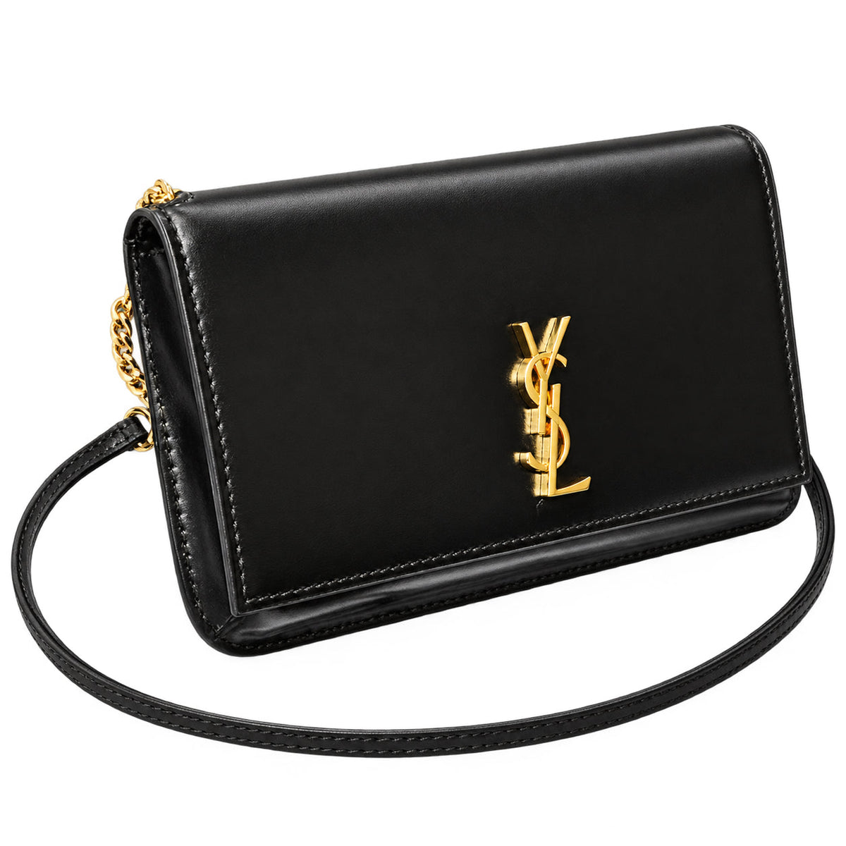 YSL Saint Laurent Kate Small Chain Bag in Black Smooth Leather