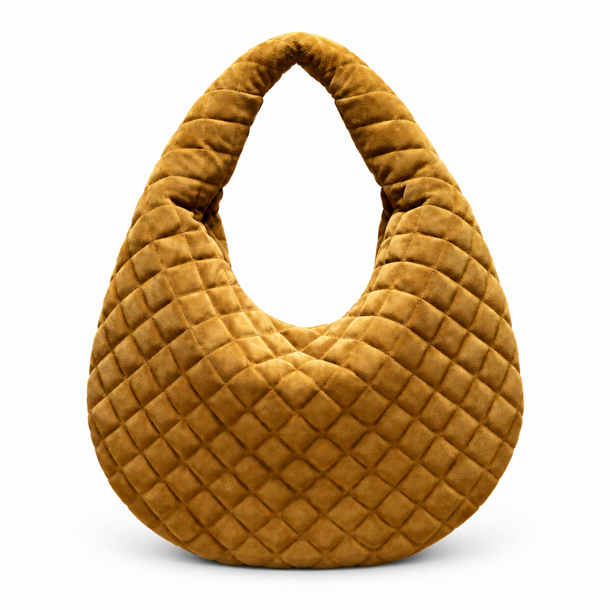 Saint Laurent Quilted Suede Hobo Bag – Mustard