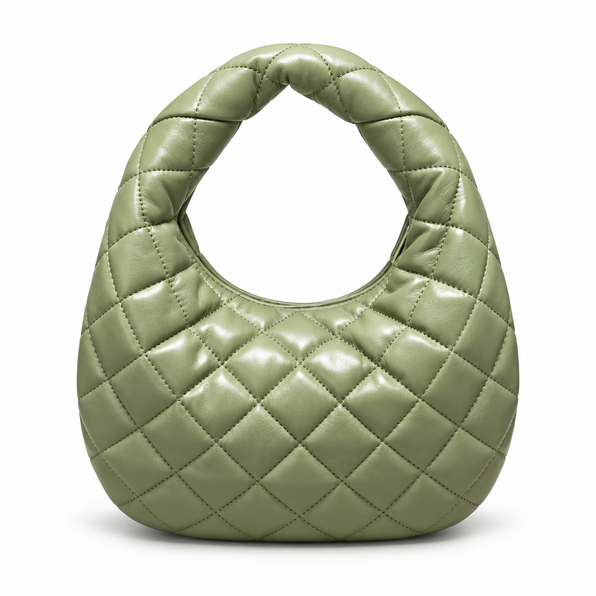 Saint Laurent Quilted Leather Hobo Bag – Sage Green