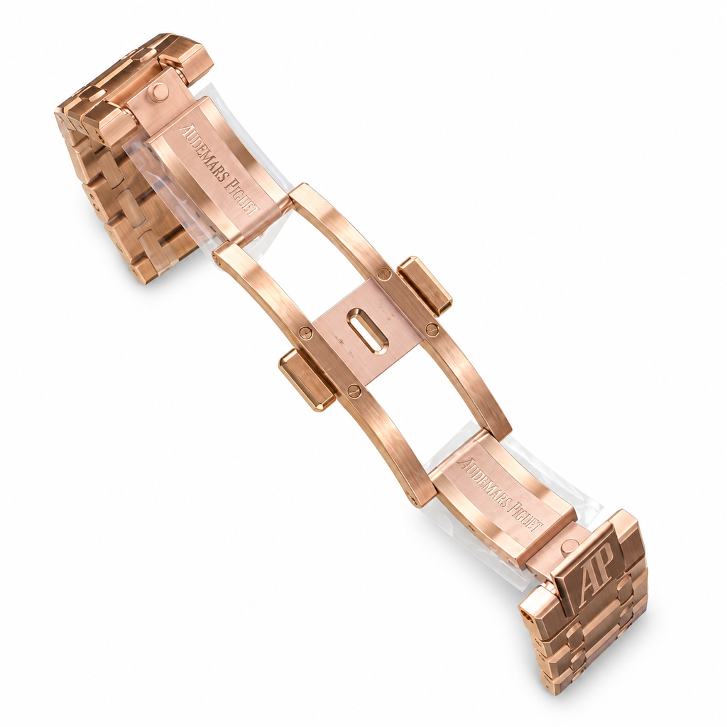 Audemars Piguet Royal Oak Automatic Rose Gold Diamond Bezel White Dial