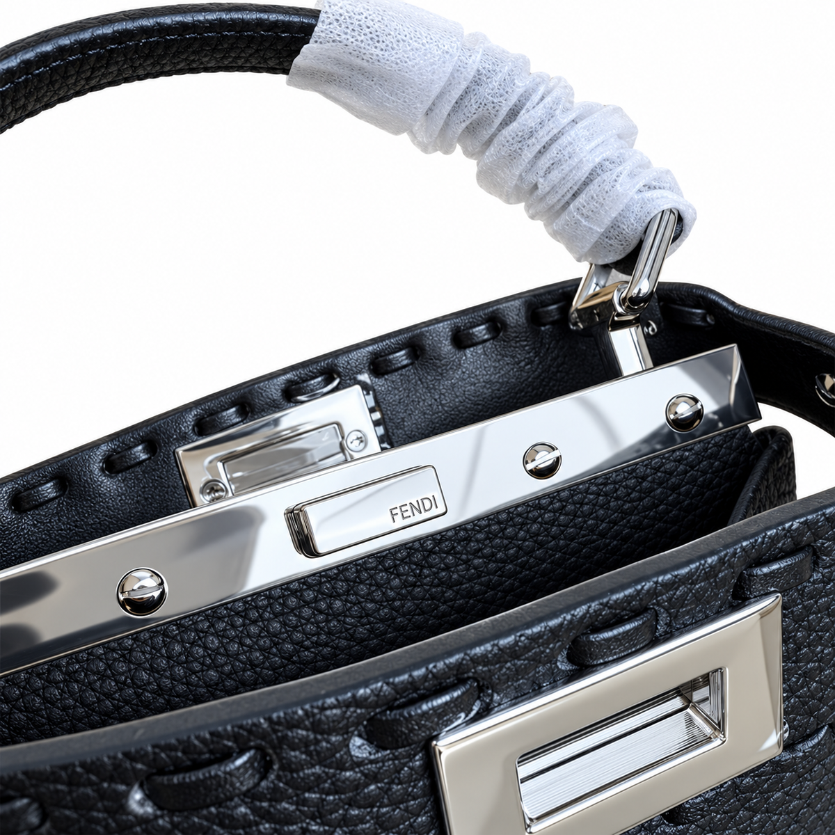 Fendi FF Logo Handbag 20cm | Iconic Italian Leather Tote Bag