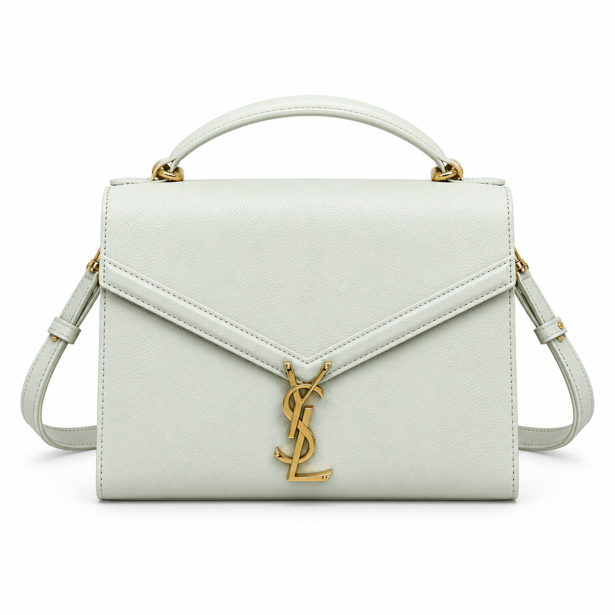 YSL Cassandra Mini Bag – White Smooth Leather