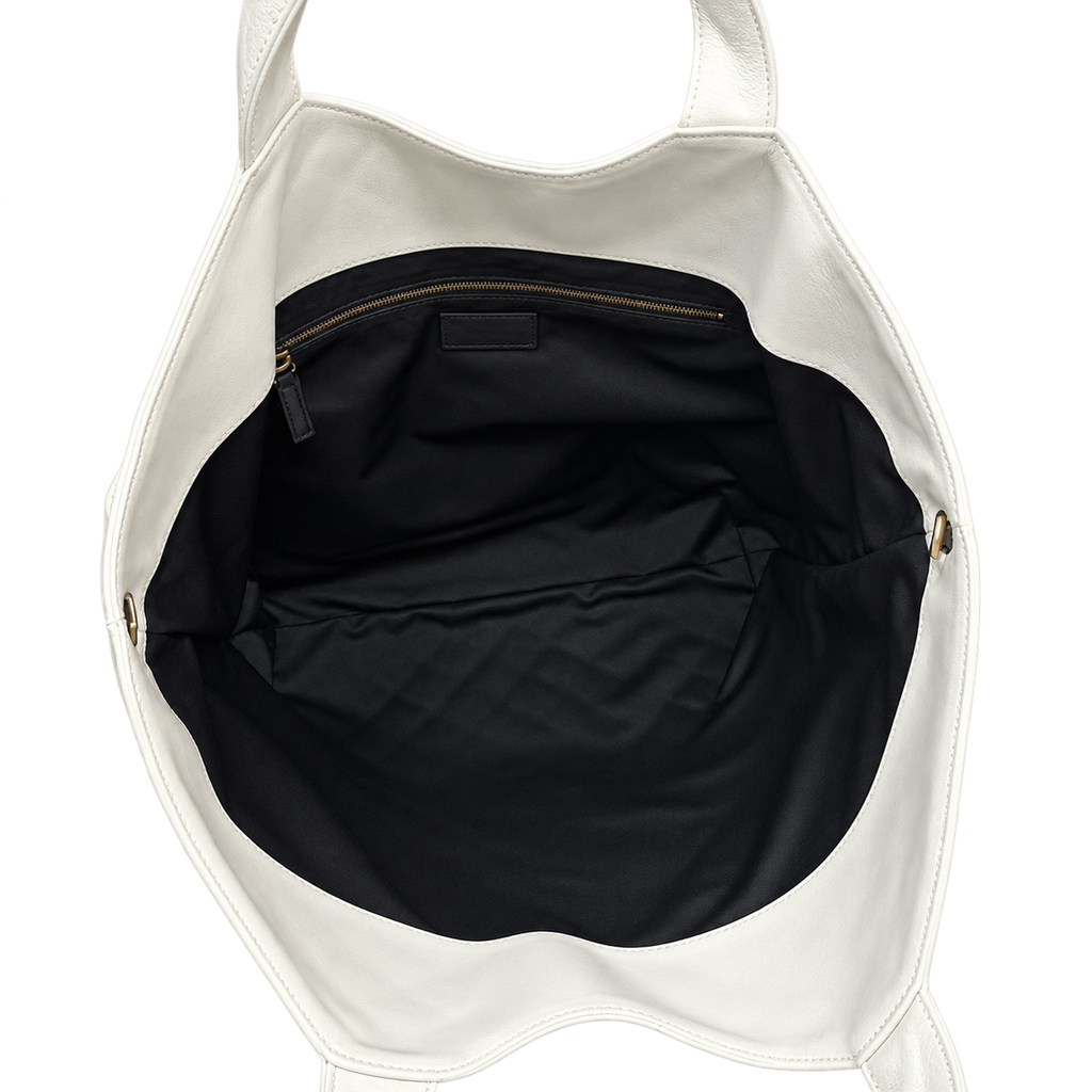 YSL Icare Maxi Shopping Bag – White Quilted Leather