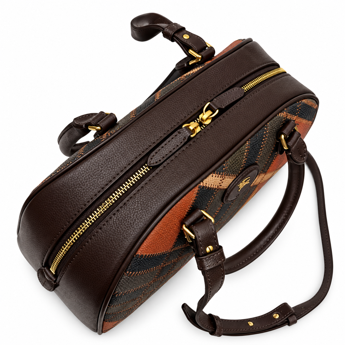 Burberry Autumn Check Equestrian Bowling Bag