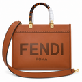 Fendi FF Logo Premium Leather Large Tote Bag 17x35x31cm