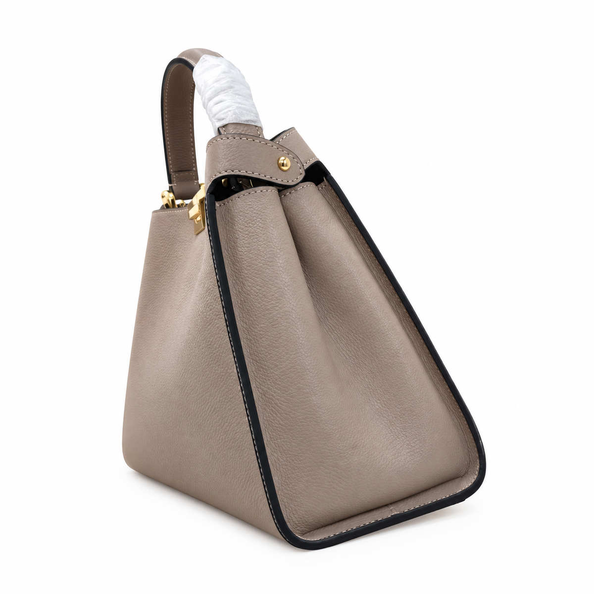 Fendi FF Logo Leather Flap Crossbody Bag 27x21x9.5cm