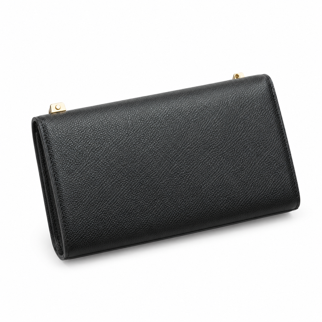 YSL Saint Laurent Kate Chain Bag in Black Grained Leather with Tassel