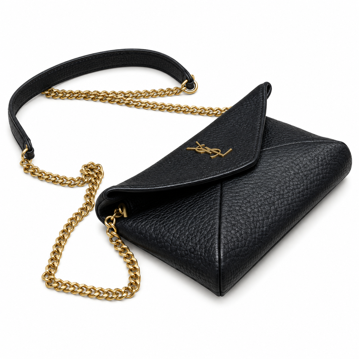 YSL Saint Laurent Envelope Mini Chain Crossbody Black