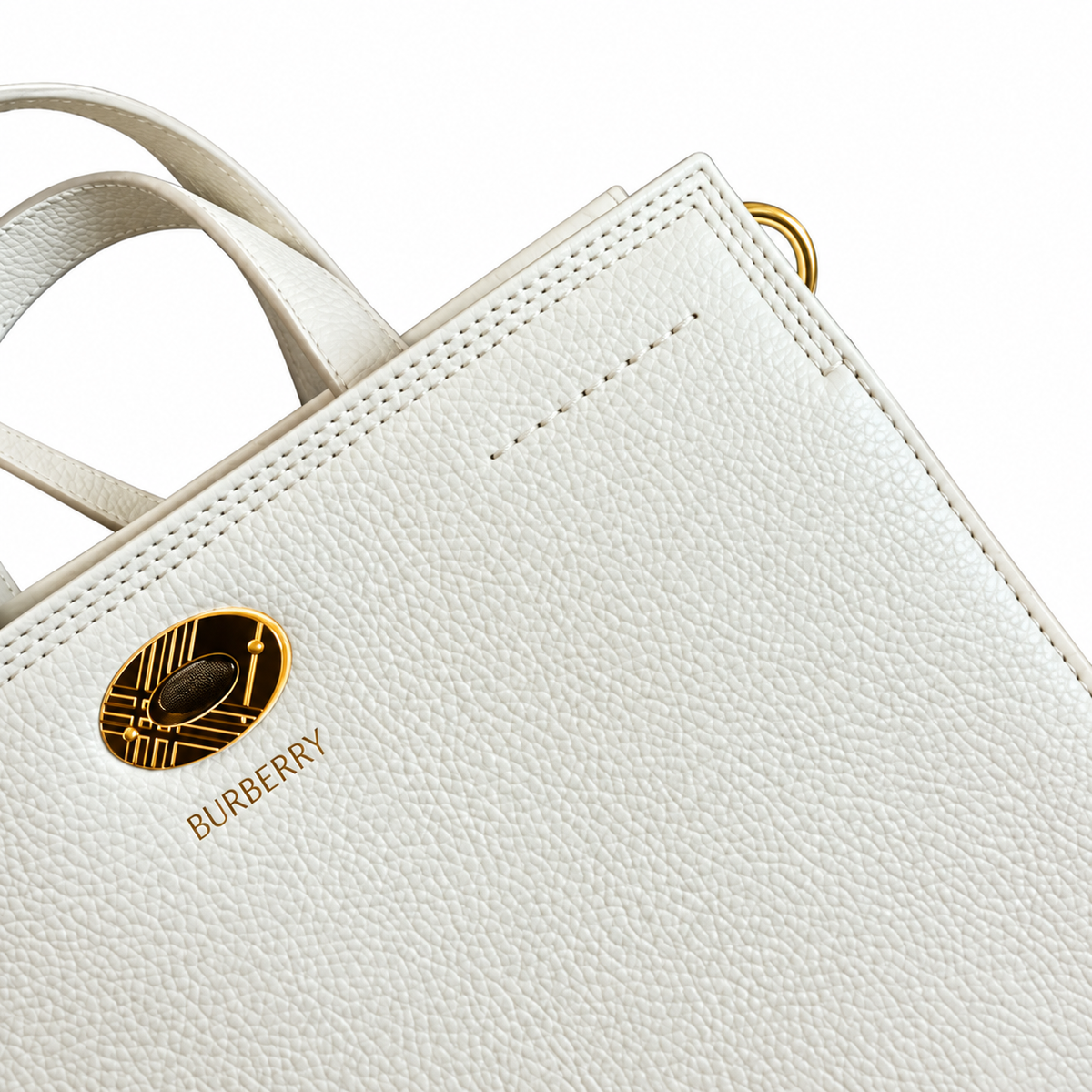 Burberry Ivory Top Handle Tote