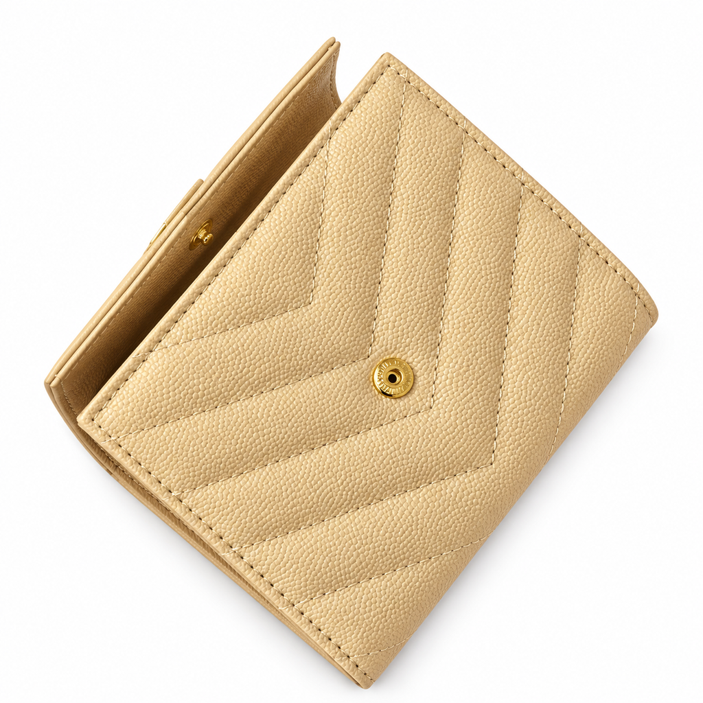 YSL Saint Laurent Monogramme Small Wallet – Butter