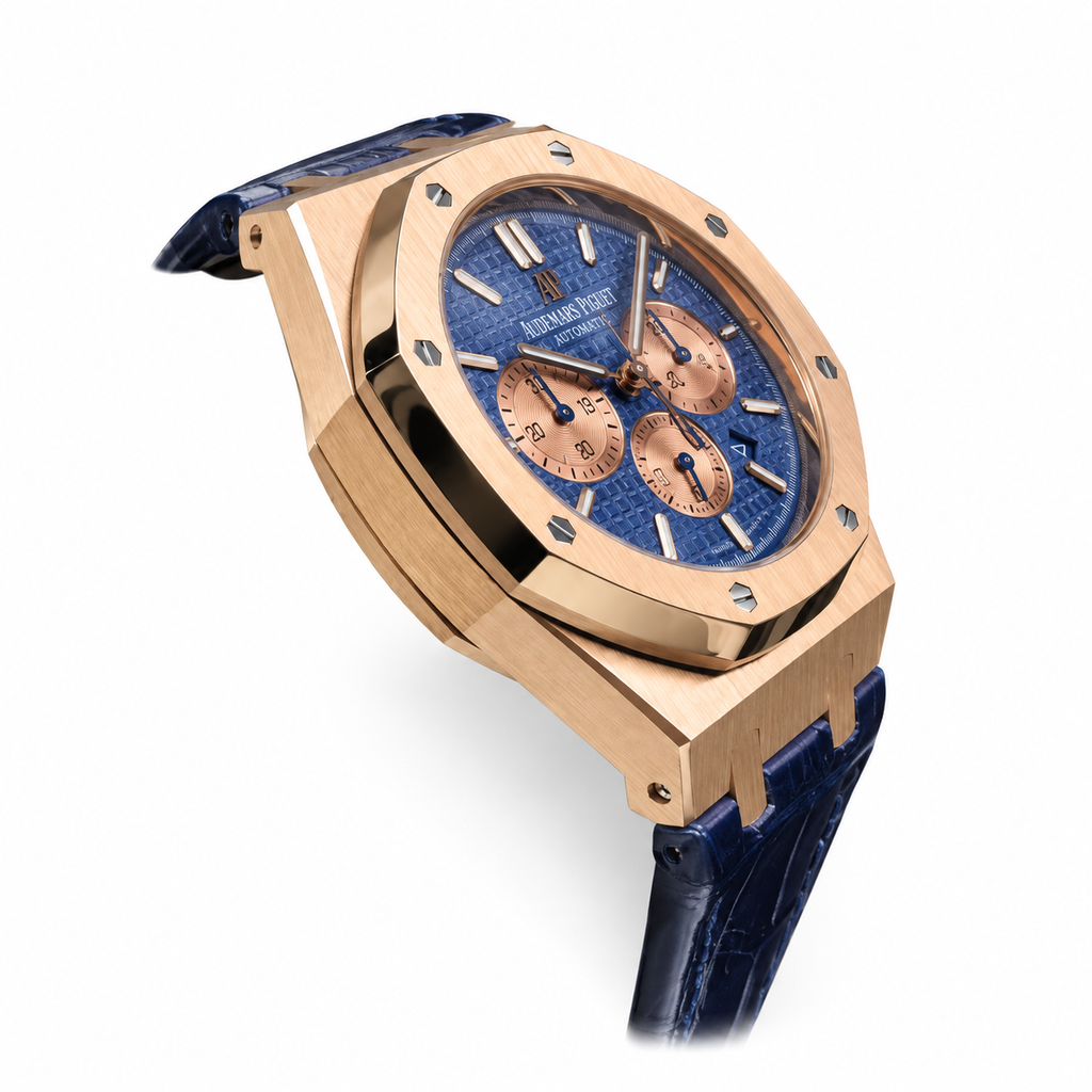Audemars Piguet Royal Oak Chronograph Rose Gold Blue Dial