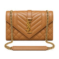 Saint Laurent YSL Envelope Small Bag – Camel Quilted Leather