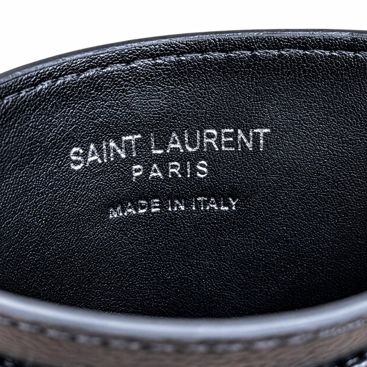 YSL Cassandre Card Holder – Black Grain Leather