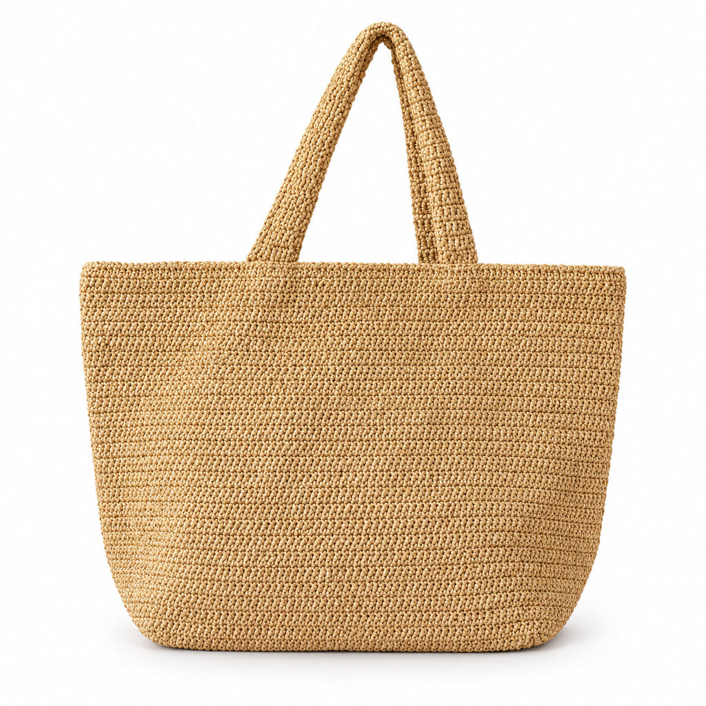 YSL Saint Laurent Raffia Tote Bag in Natural Beige