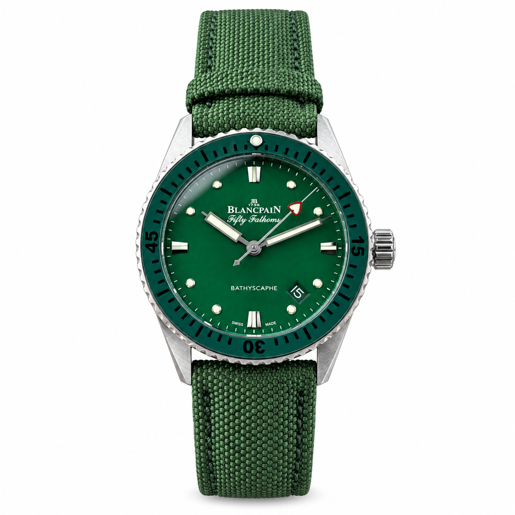 Blancpain Fifty Fathoms Bathyscaphe Green Dial Dive Watch