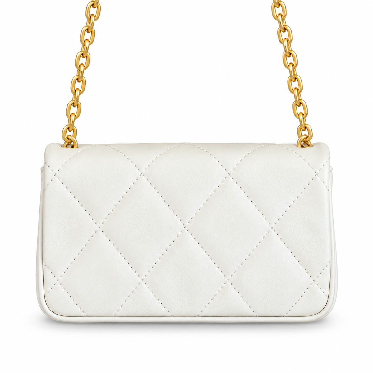 Burberry Ivory Quilted Chain Shoulder Bag
